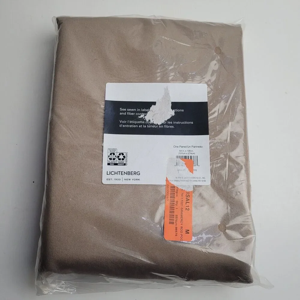 NEW Sun Zero Lichtenberg One Panel Color Taupe Brown 54 W in X 108 in L #CT3